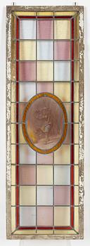 Stained glass window, circa 1900.