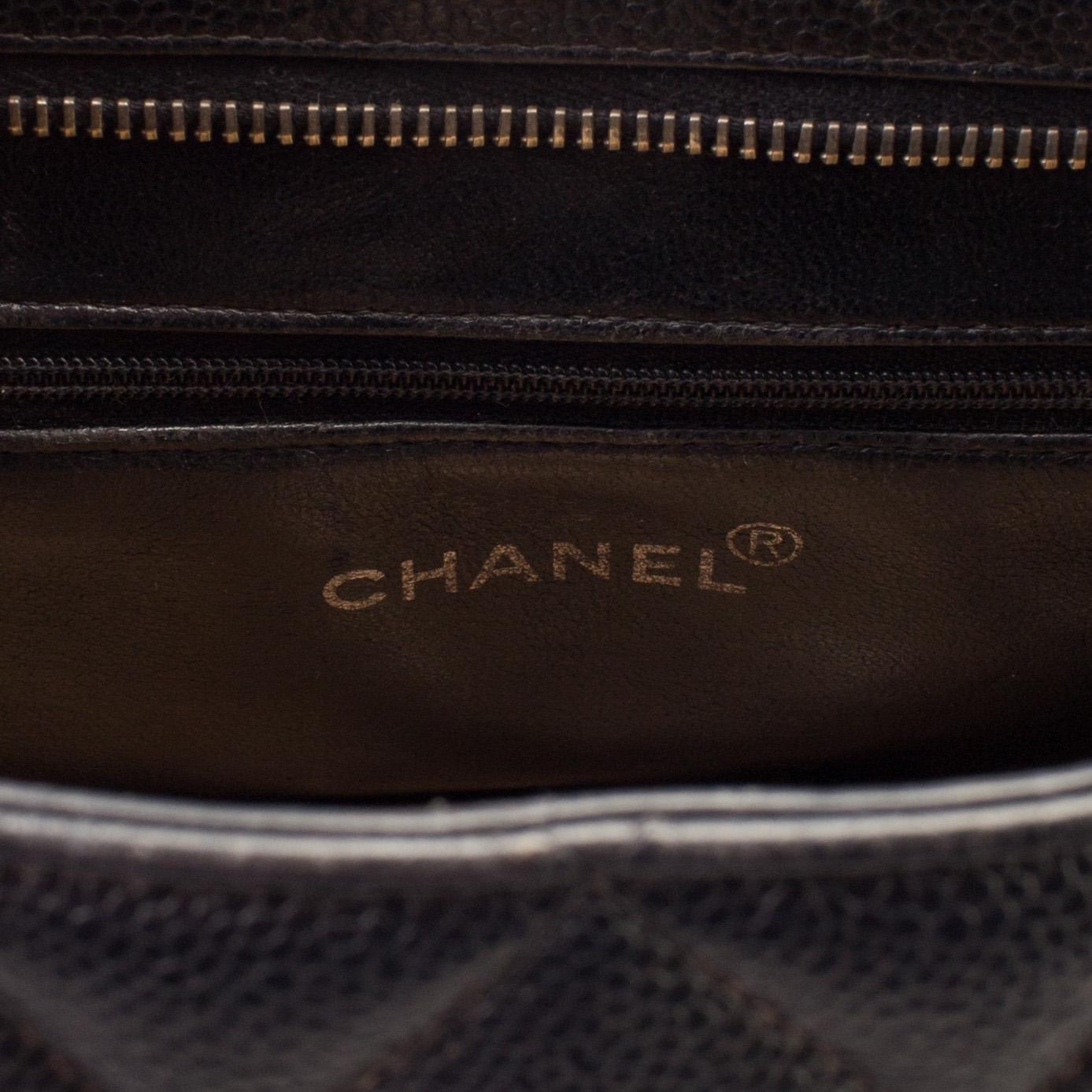 Black Caviar Leather Medallion Tote Bag, 2000-2002.