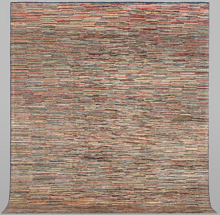 A carpet, Gabbeh, modern design, ca 292 x 245 cm.