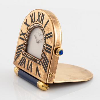 Cartier, Pendulette, travel clock, 50 x 63 x 10 mm.