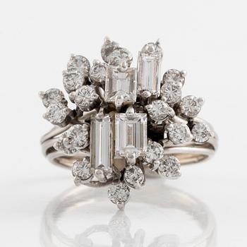 Baguette and brilliant cut diamond ring.