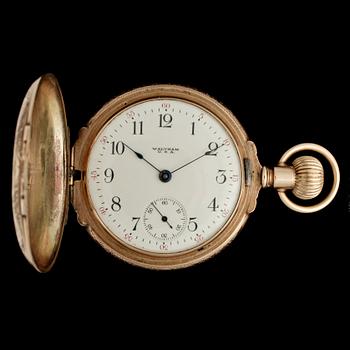 SAVONETTUR, fickur, 14k guld, quatre couleurs, Waltham Watch Co, modell 1883, USA. Vikt ca151g.