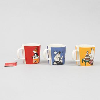 Six Moomin mugs, Moomin Characters, Arabia, Finland.