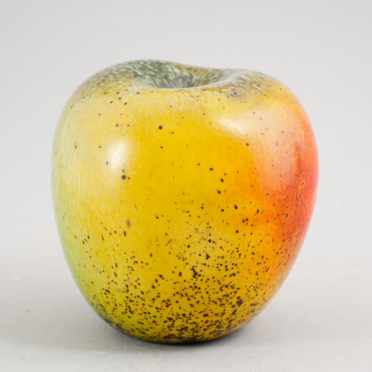 A Hans Hedberg faience apple, Biot, France.