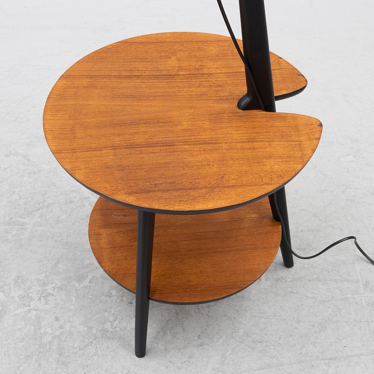 Golvlampa med bord, möjligen Lars Schiøler, Hoyrup Danmark 1960-tal.