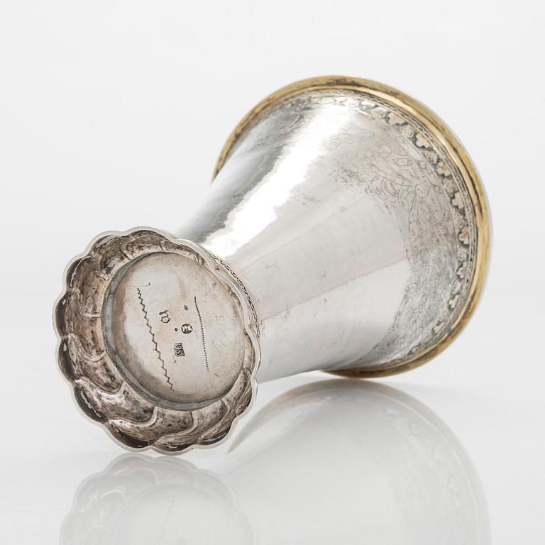 Isak Sauer, bägare, silver, Stockholm 1770.