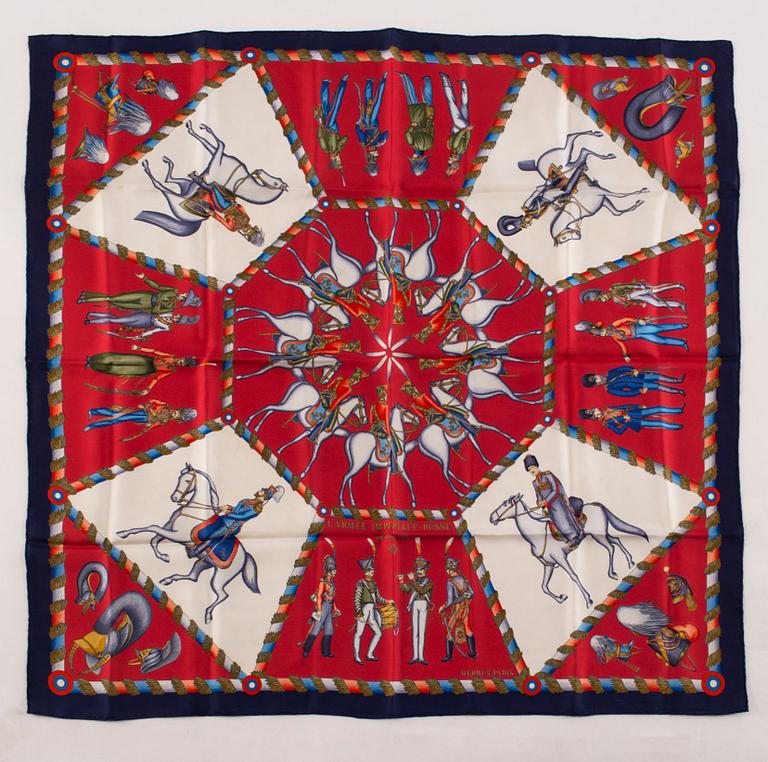 HERMÈS, "Paris L'Armee Imperiale Russe de 1816 a 1916", scarf.