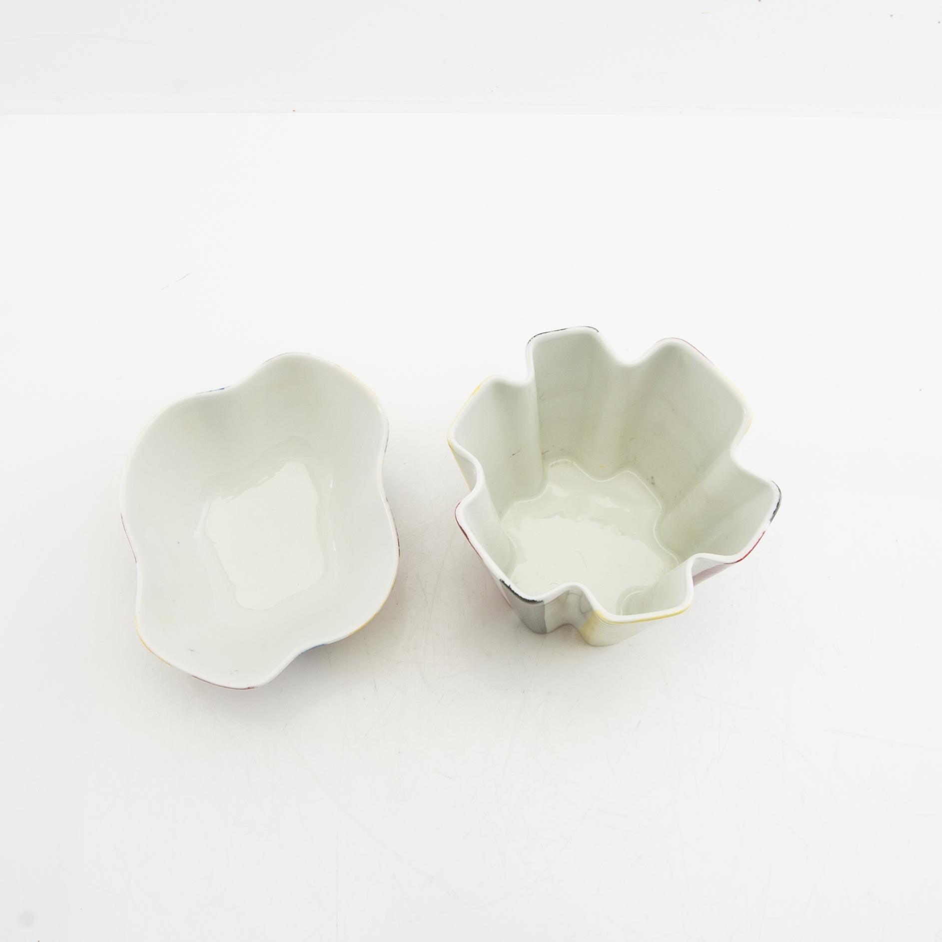 Skål och fat, "Kaskad", AB Lidköpings Porslinsfabrik, 1900-talets andra hälft.