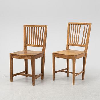 A group of six Swedish folk art chairs, first half of the 19th Century.