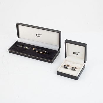 A Mont Blanc Fountain Pen and a pair of Cufflinks.