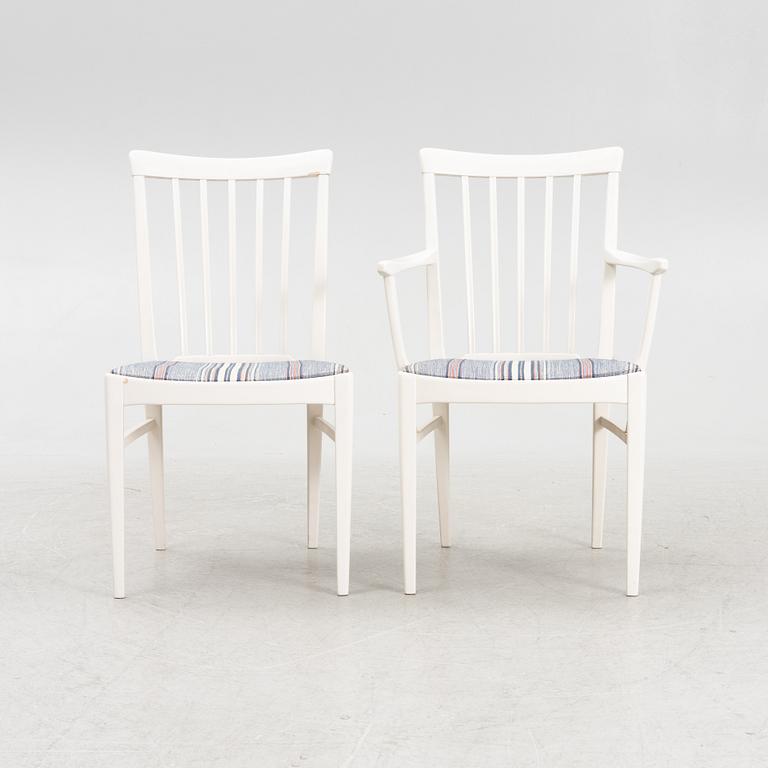 Carl Malmsten, matbord och stolar, 10 st samt karmstolar, ett par, "Herrgården", Bodafors, 1900-talets slut.