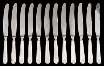 BESTICKUPPSÄTTNING, 12+12, silver, "Musslan", Tavastehus 1950-tal.