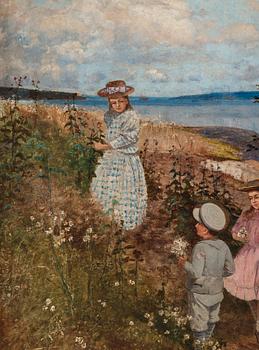 Victor Forssell, Children picking flowers in the archipelago.