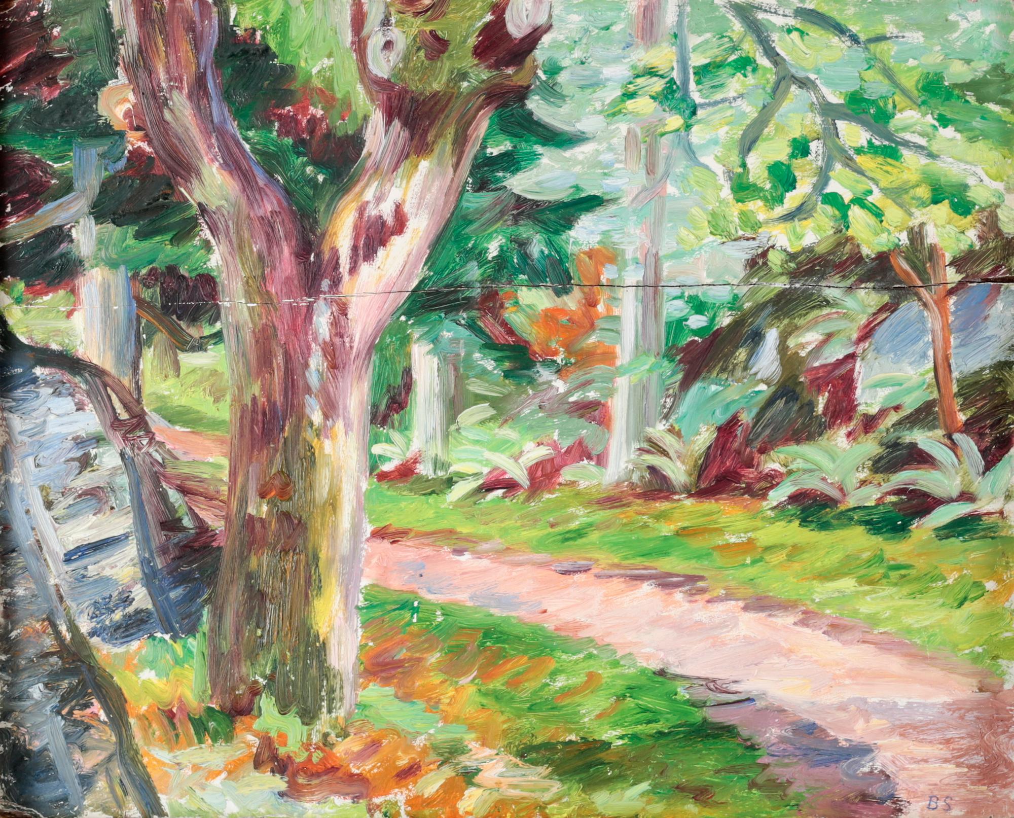 oil on panel, signed BS.