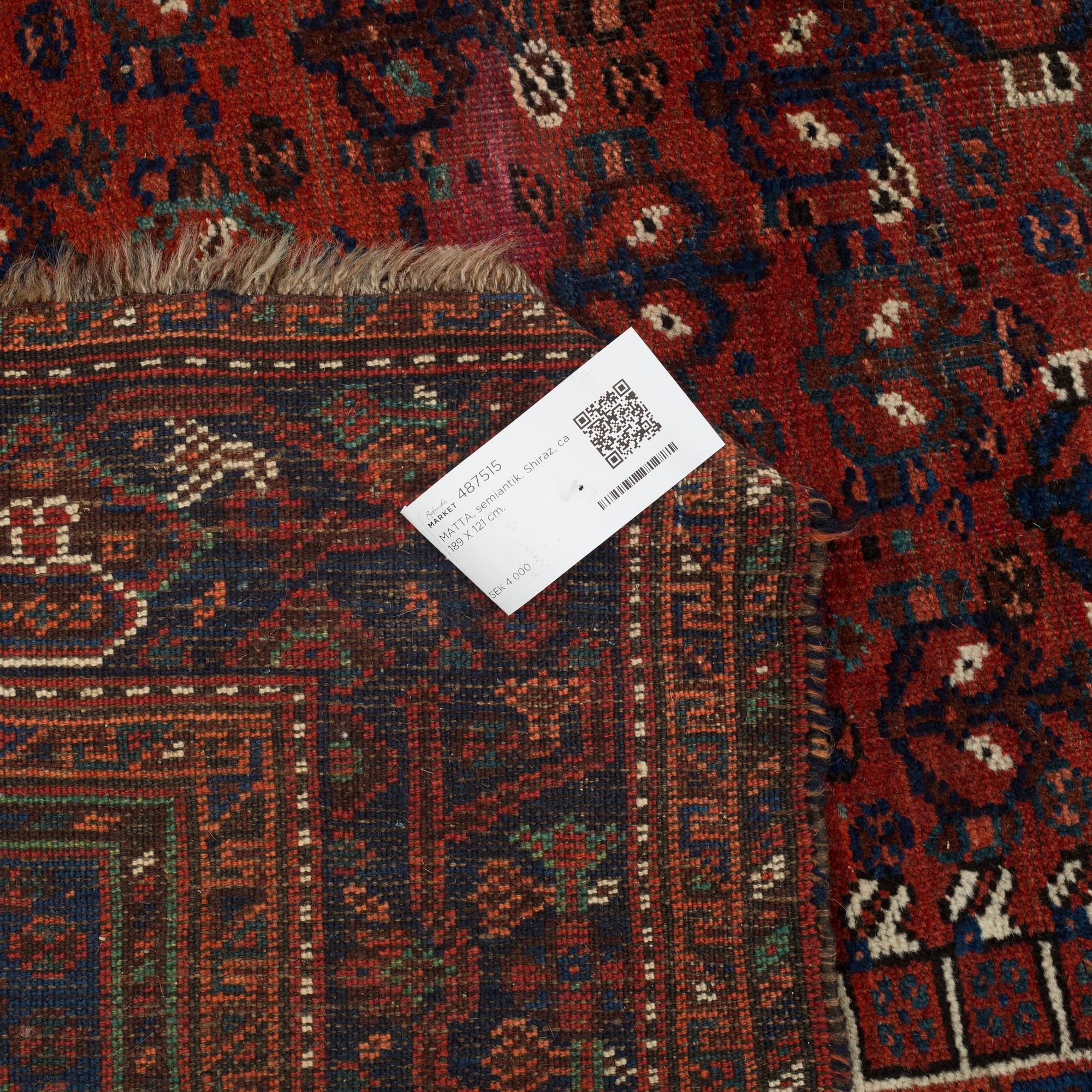 MATTA, semiantik, Shiraz, ca 189 X 121 cm.