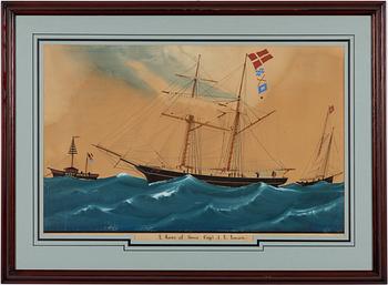 Astridus De Clerck, Toppsegelskonaren "L Kaas" af Thurö (Capt J. L. Larsen).