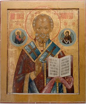 ICON, tempera on wood panel, Paleh, Russia, the mid-19th century.