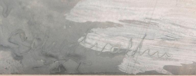 Ellis Wallin, gouache signerad.