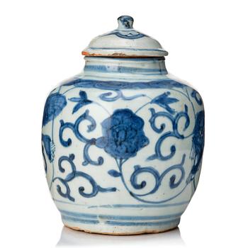 A blue and white jar, Ming dynasty (1368-1644).