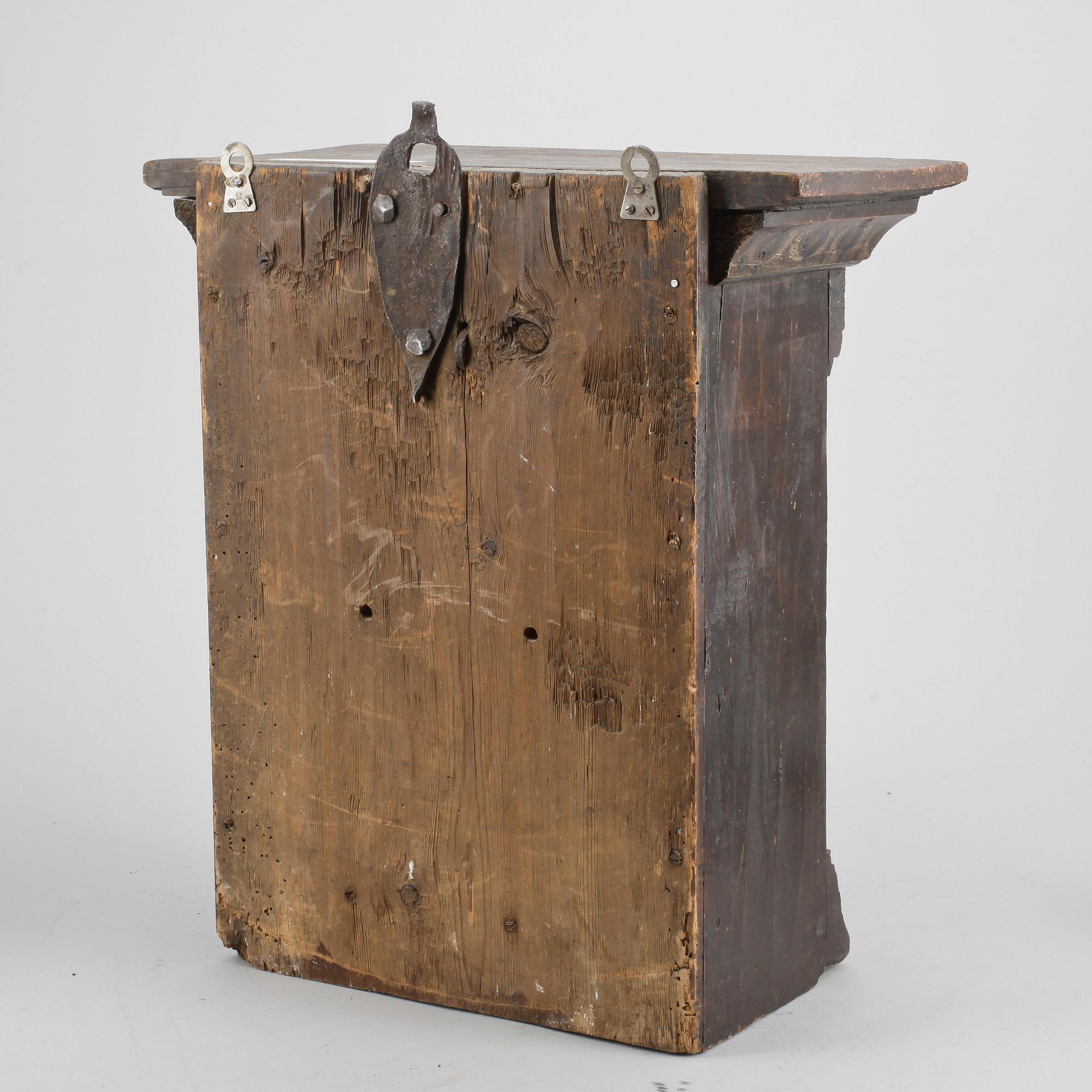 VÄGGSKÅP, allmoge, 1800-tal, bär datering 1808.