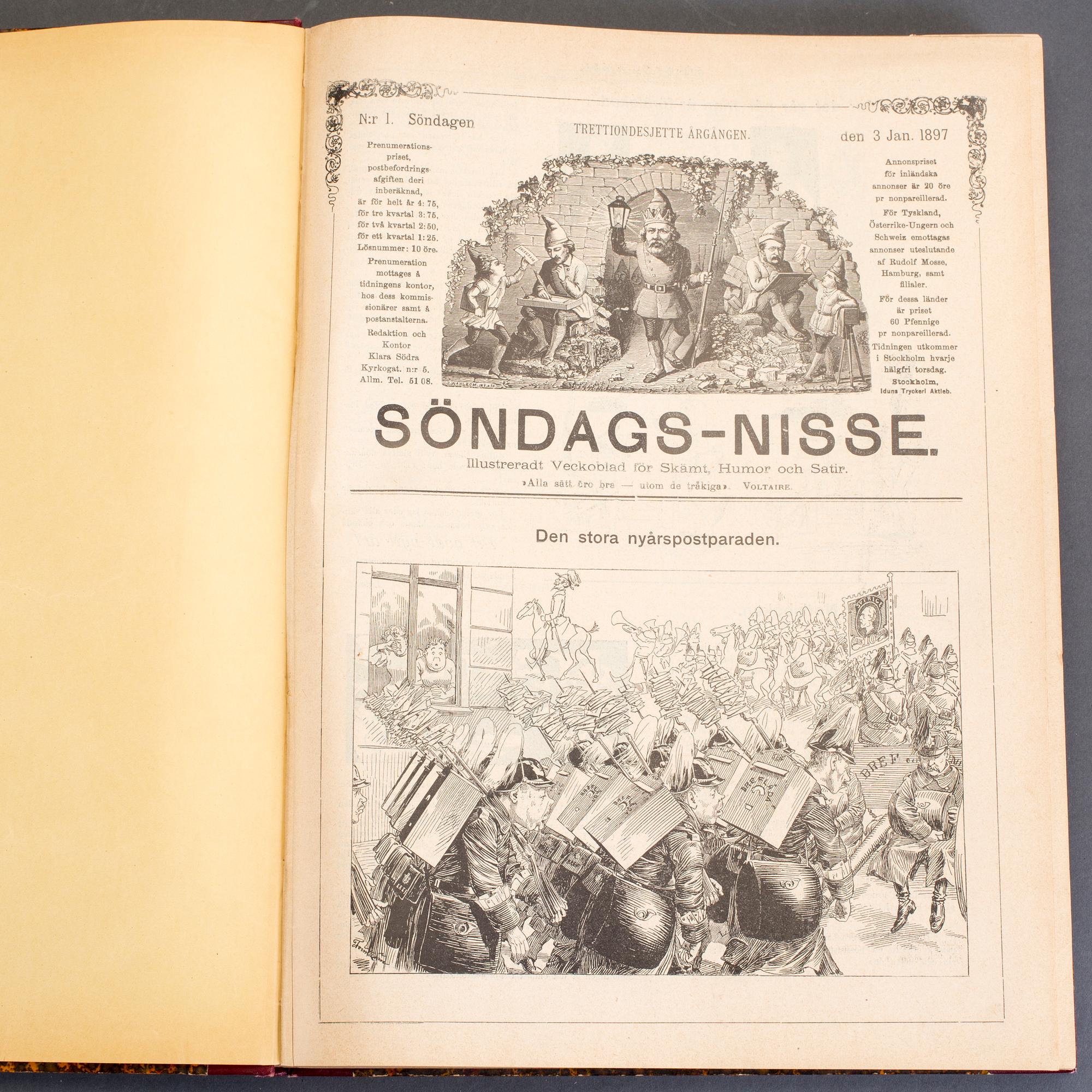 BÖCKER, 4 st, Söndagsnisse och Strix, 1897-1899.