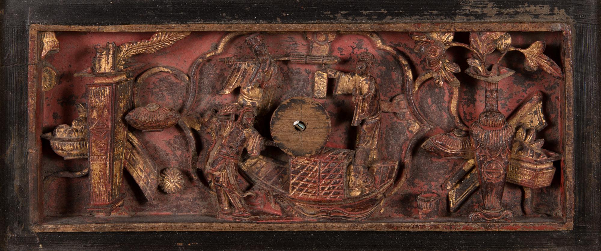 Two 20th century Chinese wall reliefs.