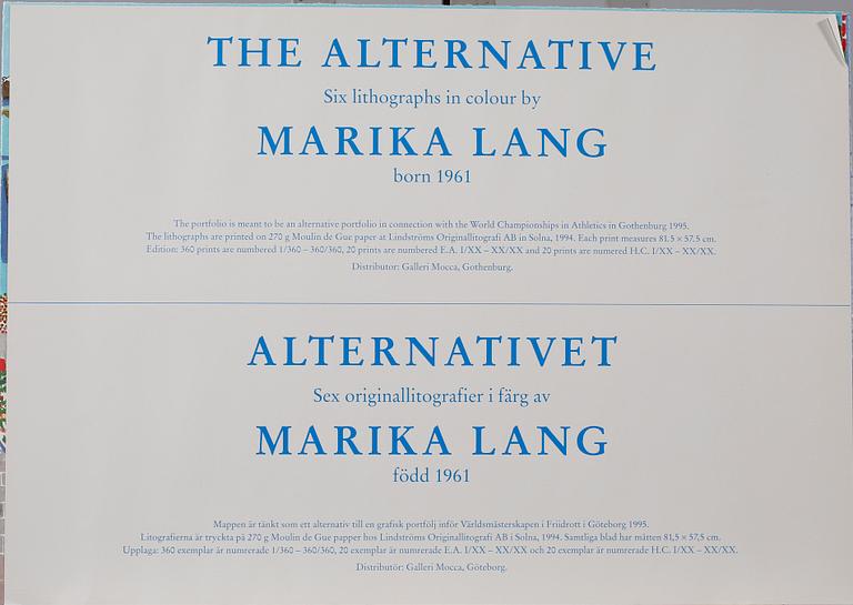 MARIKA LANG, litografier, 6 st, signerade och numrerade, 1994.