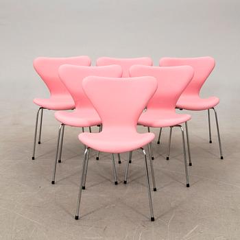 Arne Jacobsen, chairs 6 pcs "The Seven", Fritz Hansen Denmark.