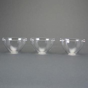 SKÅLAR, 10 st, glas, "Fuga", Orrefors, Sven Palmqvist, 1900-talets andra hälft.