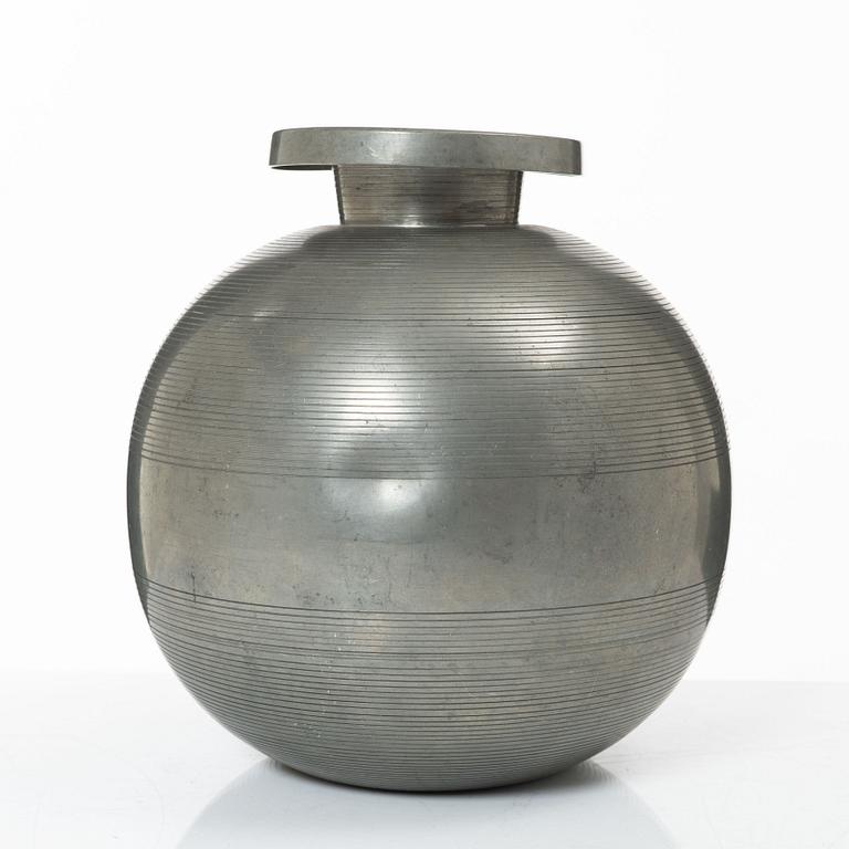 Sylvia Stave,  a pewter vase model '5496', C.G. Hallberg, Stockholm, 1934.