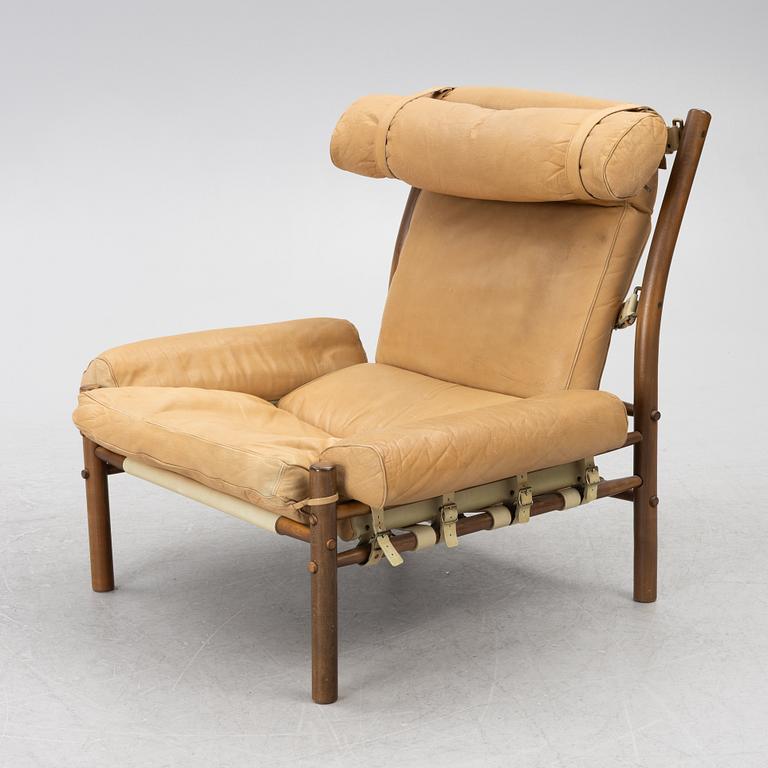 Arne Norell, Armchair with an ottoman, 'Inka', Norell Möbel AB, 1970s.