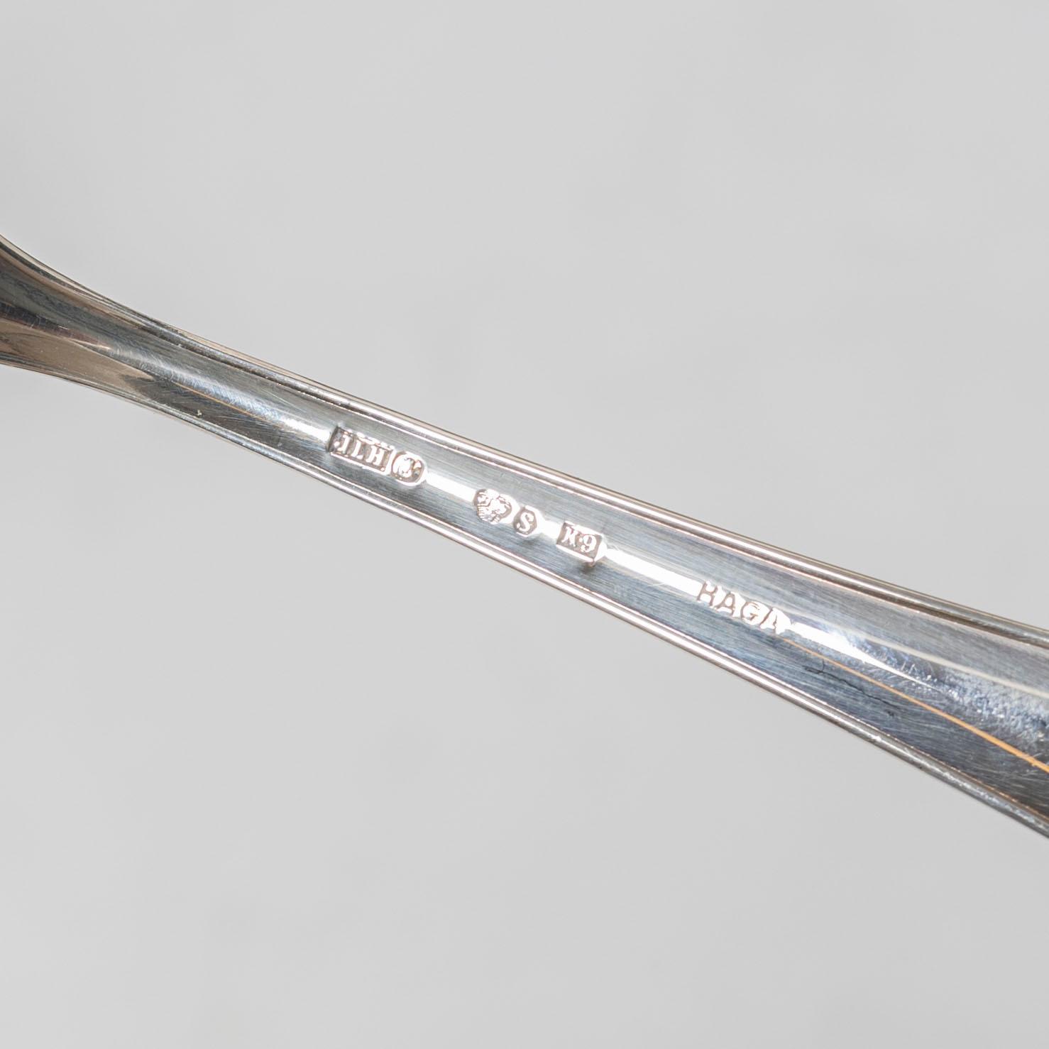 Bestickuppsättning, 58 delar, silver, modell "Haga", bl a JL Hultman, Stockholm 1951.