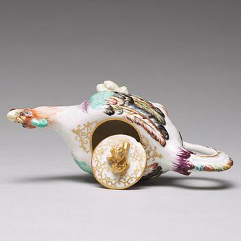 TEKANNA med LOCK, porslin. Troligen Samson, 1800-tal.