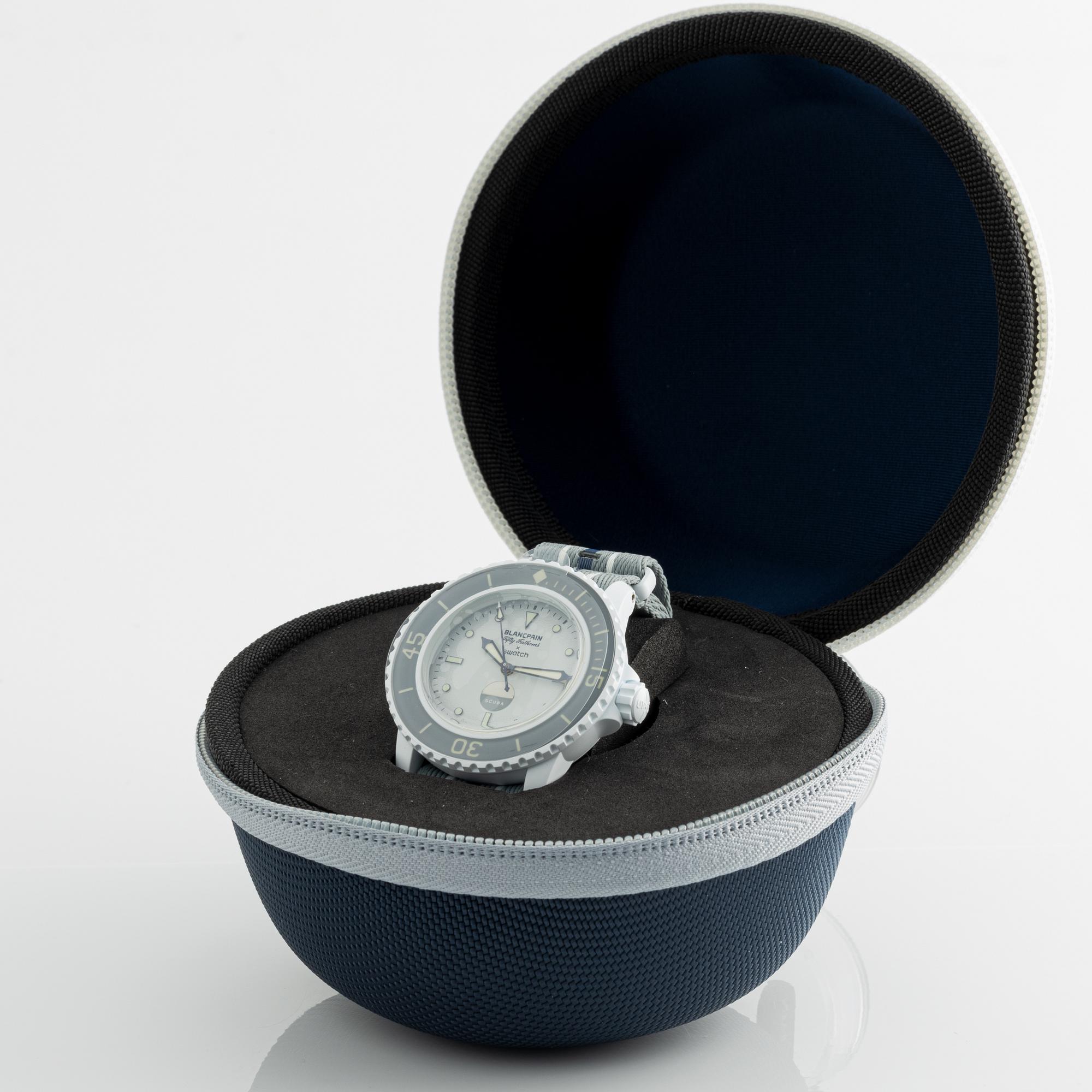 Swatch/Blancpain, Scuba Fifty Fathoms, Antarctic Ocean, wristwatch, 42.3 mm.