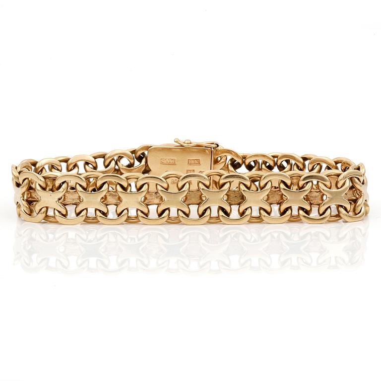 ARMLÄNK, 18K guld, Matsson för Boliden, Stockholm, 1951. Total vikt 42,46 g.