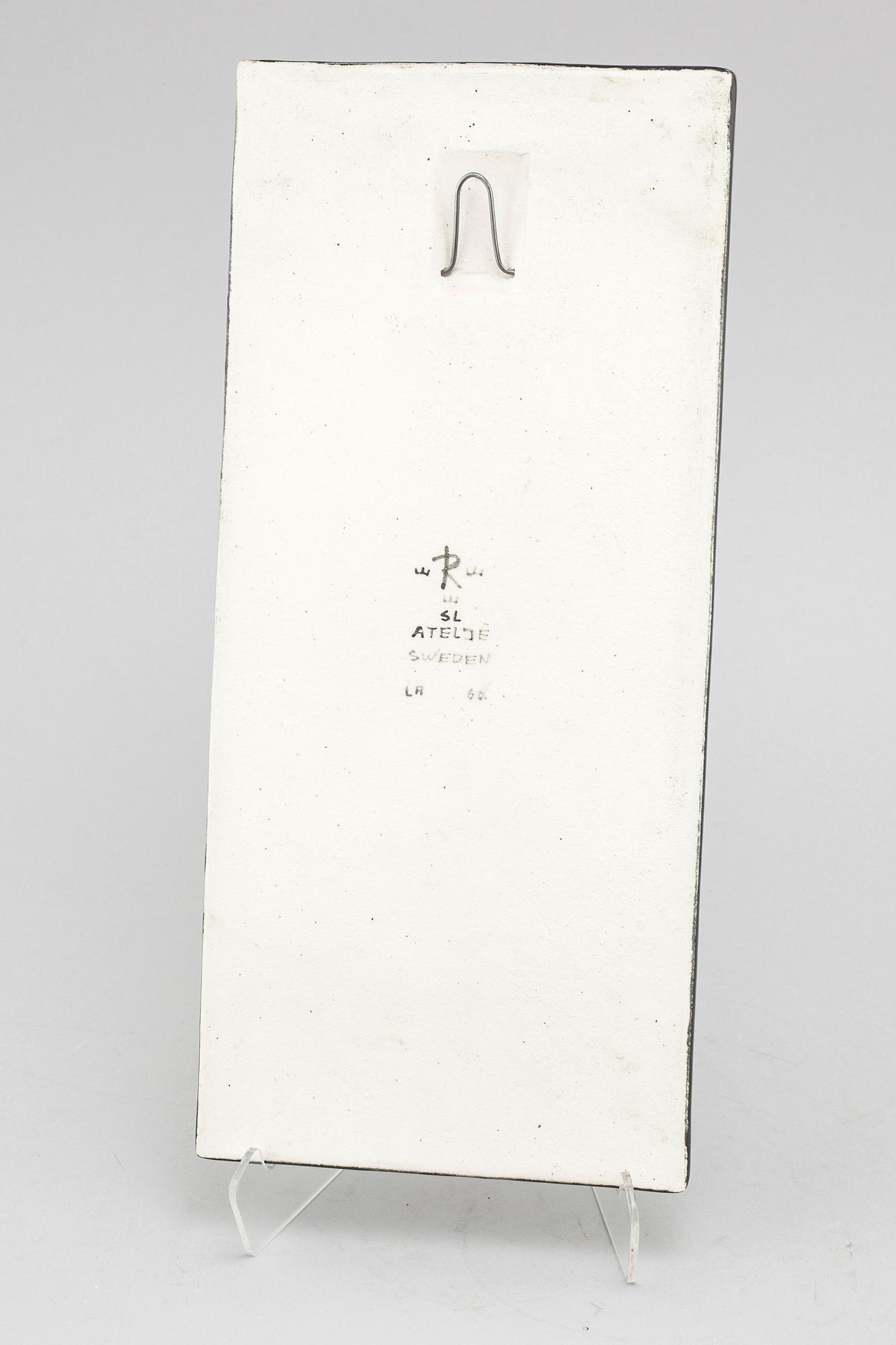 A stoneware wall plaque by SYLVIA LEUCHOVIUS for Rörstrands ateljé, second half of the 20th century.