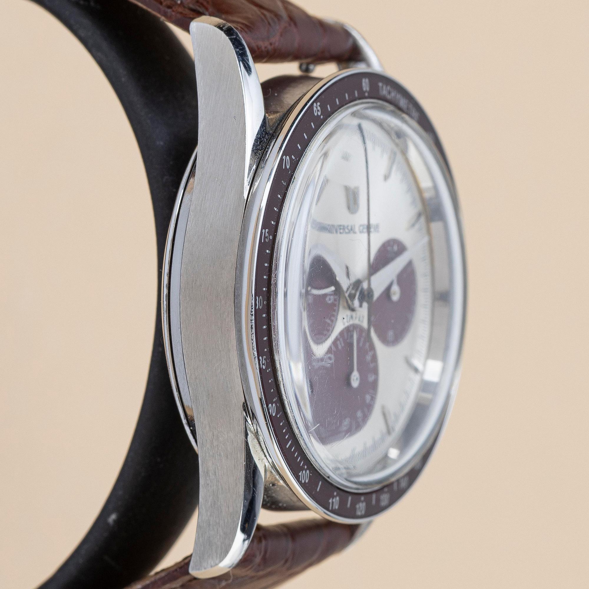 Universal Geneve, Compax 1950, "Baby Nina", "Burgundy", ca 1990.