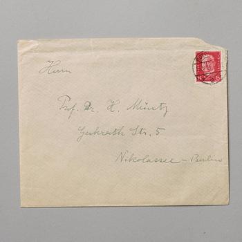 ALBERT EINSTEIN, Autograph letter with mathematical equations, signed "A. Einstein" and dated 20.XI.29. with envelope.