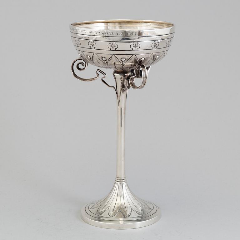 A Swedish Art Nouveau silver stem cup maker's mark CG Hallberg, Stockholm 1905.