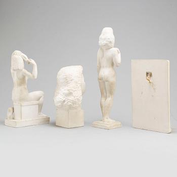 EMIL NÄSVALL, four plaster sculptures.