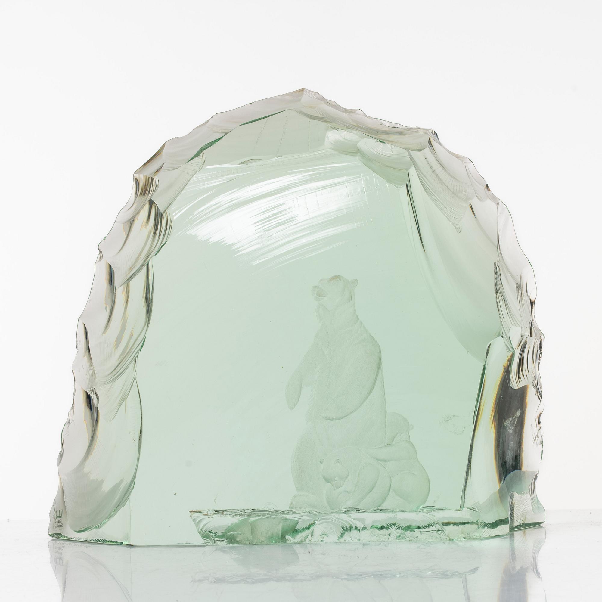 Vicke Lindstrand, skulptur, glas, Kosta.