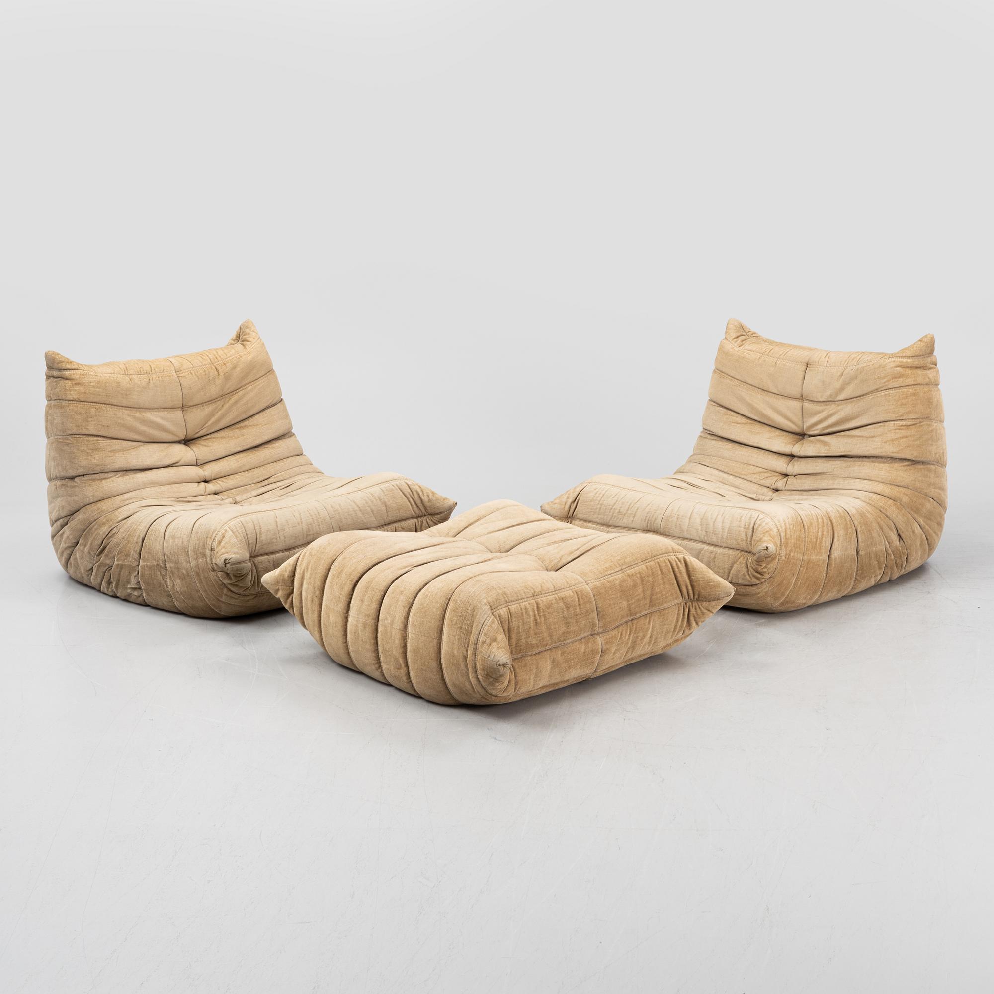 Michel Ducaroy, a 6-piece 'Togo' modular sofa, Ligne Roset, France.
