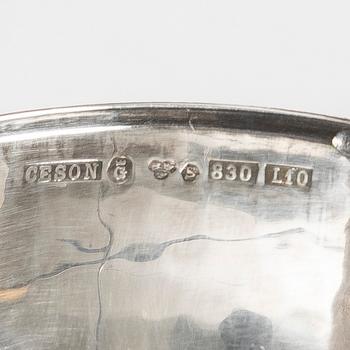 Eleven Swedish silver punch mugs, mostly Ceson, Gothenburg.