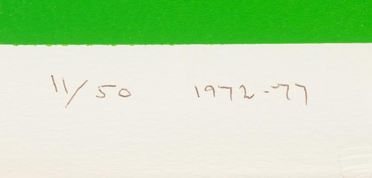 Olle Bærtling, färgserigrafi. Signerad och daterad 1972-77 och numrerad 11/50 med blyerts.