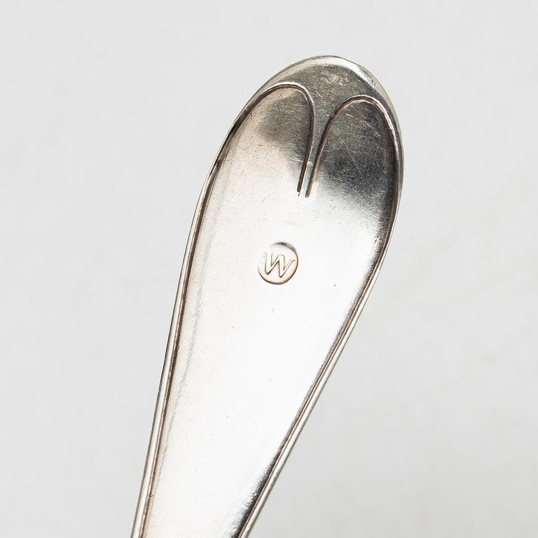 Bengt Törnberg, forks, 12 pcs, and Stephan Westerstråhle and Niklas Ramberg, spoons, a pair, early 19th century.
