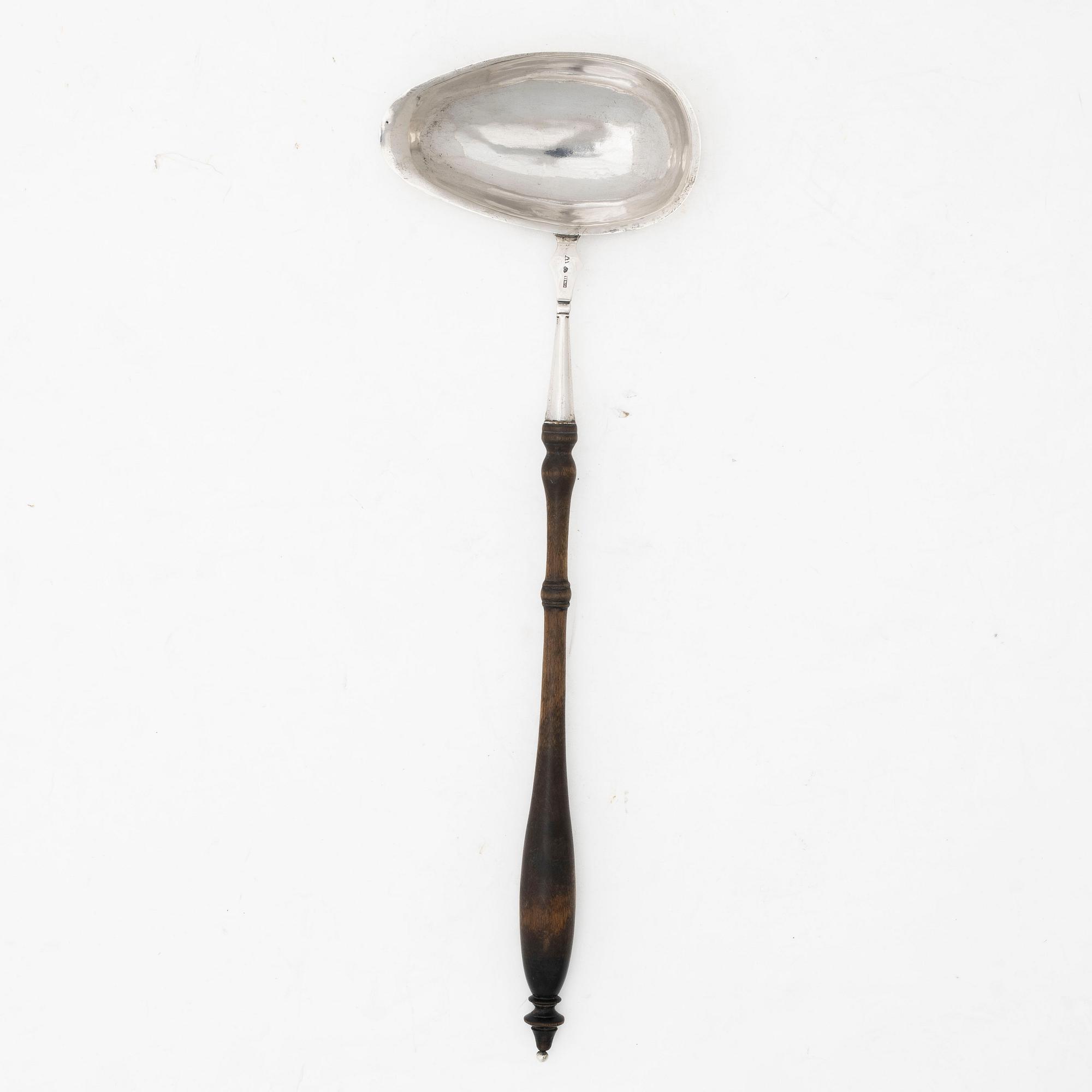 A Swedish silver soup ladle, mark of Georg Niclas Hallberg, Visby, active 1831-1862.