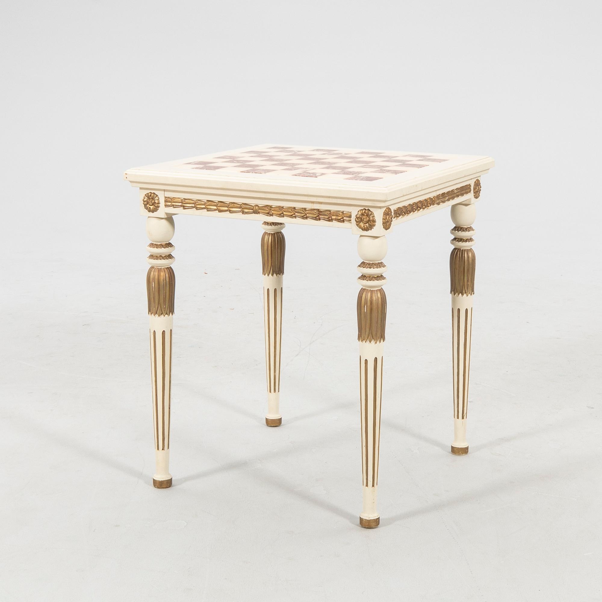 Schackbord, sengustaviansk stil 1900-talets första hälft.