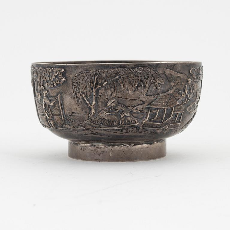 Skål, silver. Kina, tidigt 1900-tal.