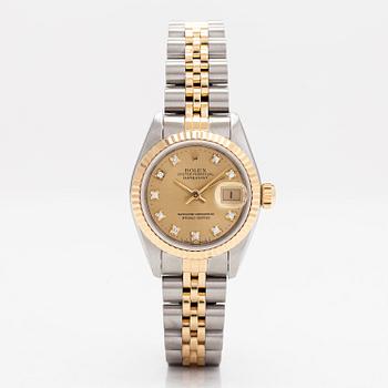 Rolex, Oyster Perpetual, Datejust, "Diamond Dial", wristwatch, 26 mm.