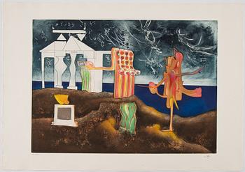 Roberto Matta, mapp med 10 st färgakvatinter, 1975, signerade med blyerts 30/125.